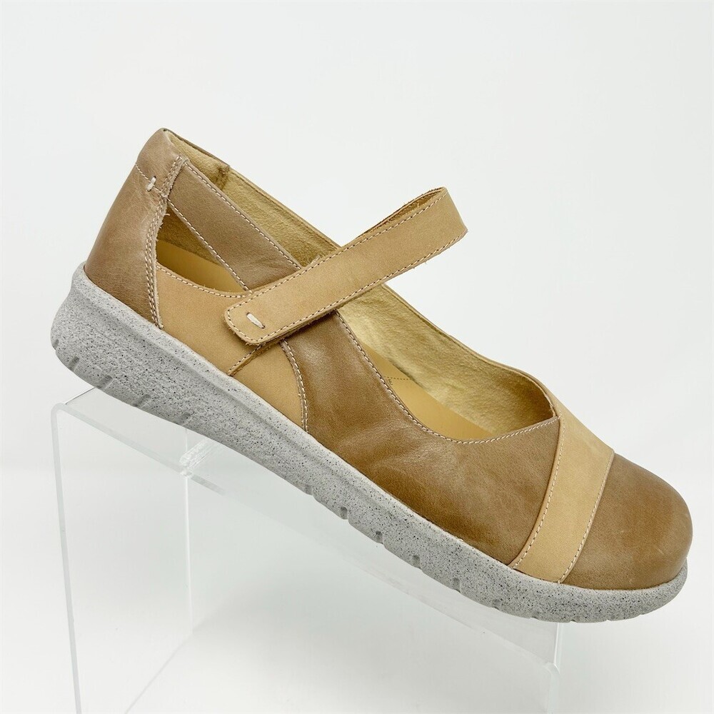 Ziera Super Support Mary Jane Comfort Flats Womens Brown Hook & Loop Strap 41 XF
